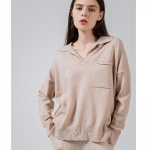 Модная тенденция простая досуг Джокер базовый отворот вязаный крючок отдельной пиджак 68057#